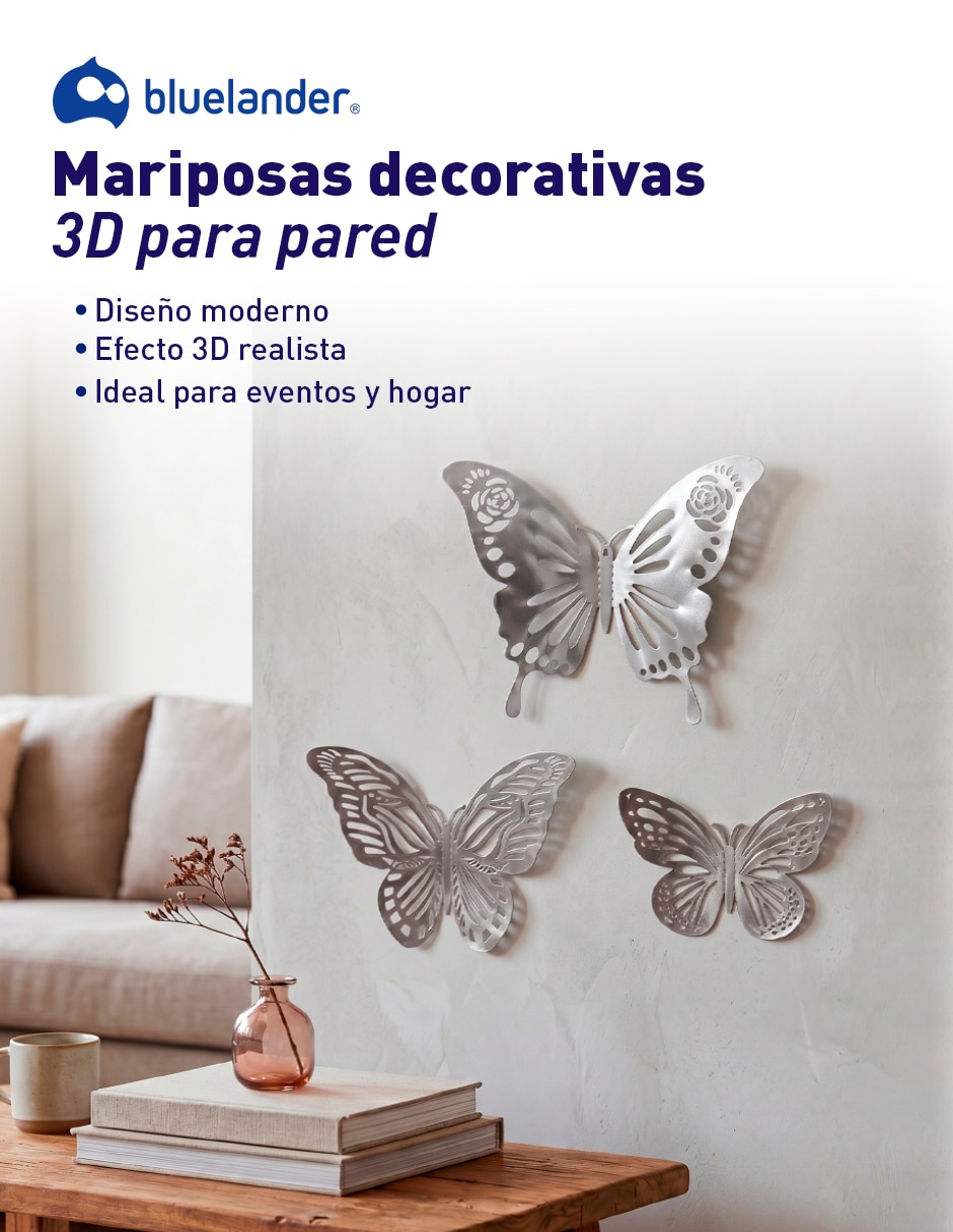 Figura decorativa de mariposa Bluelander 72 Mariposas Decorativas 3D
